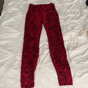 Red Snake Print Lululemon Leggings
